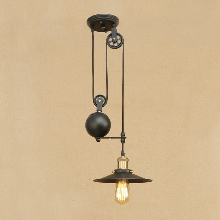 Винтажный Железный Лофт промышленный американский стиль шкив подвесной светильник регулируемый провод Лампа Выдвижной барный светильник лампа Эдисона