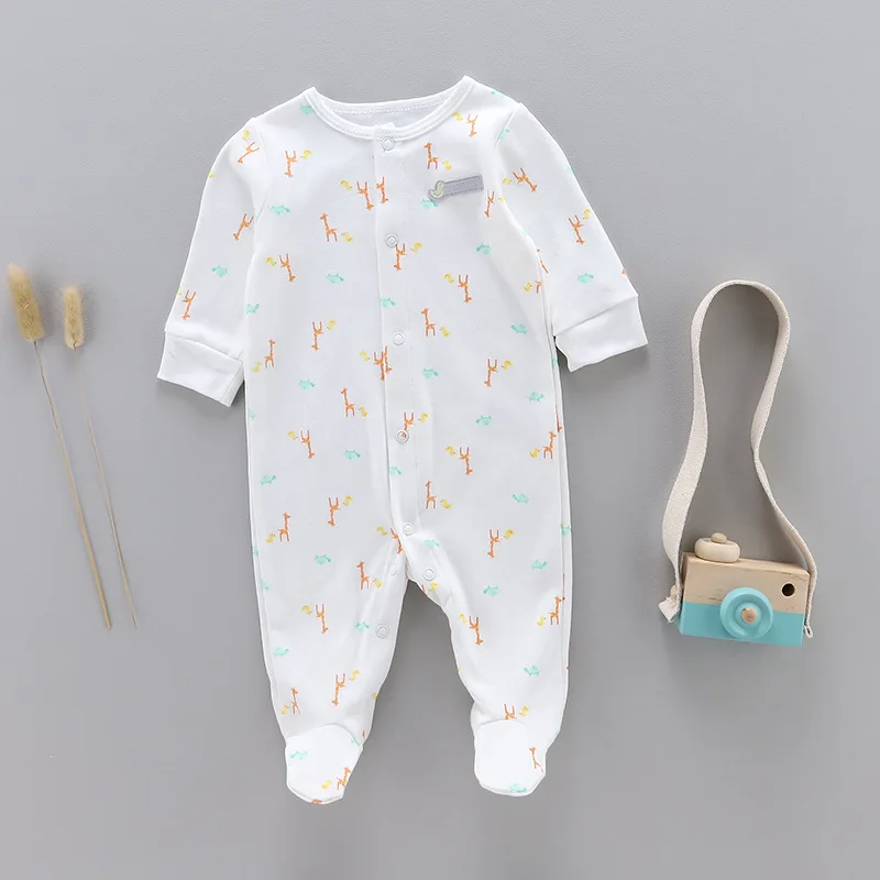 spring and autumn Baby cotton rompers newborn onesie baby girl boy long-sleeved onesie pajamas kids clothes - Цвет: 14