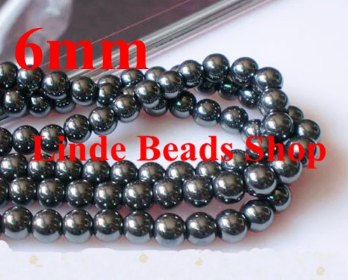 

Free Shipping 6mm Black Hematite Beads, Findings bead for bracelet 280pcs/lot