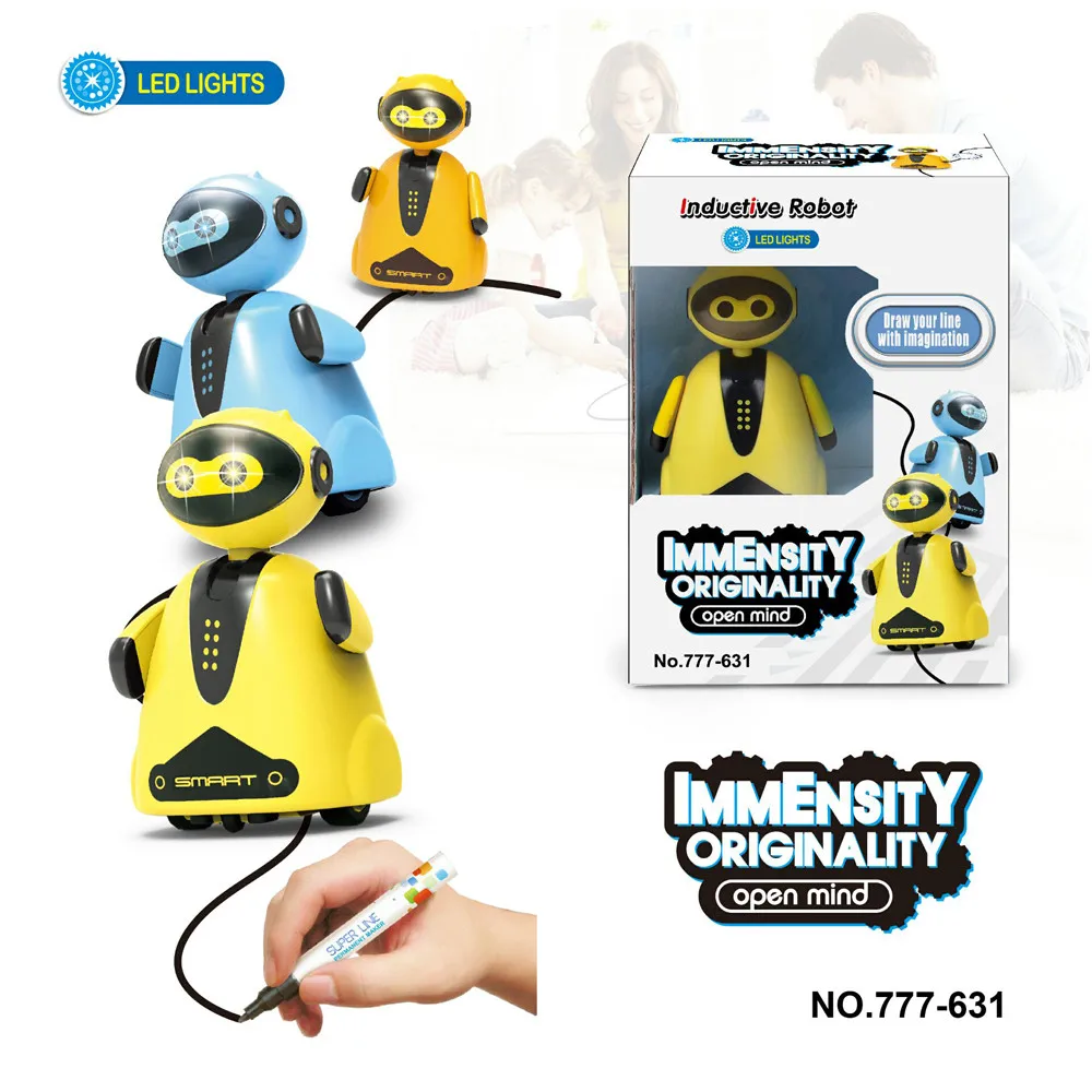 Робот-игрушка, интеллектуальные интерактивные игрушки, следуйте любой нарисованной линии, волшебная ручка, Индуктивная модель робота, детская игрушка, подарок D301212