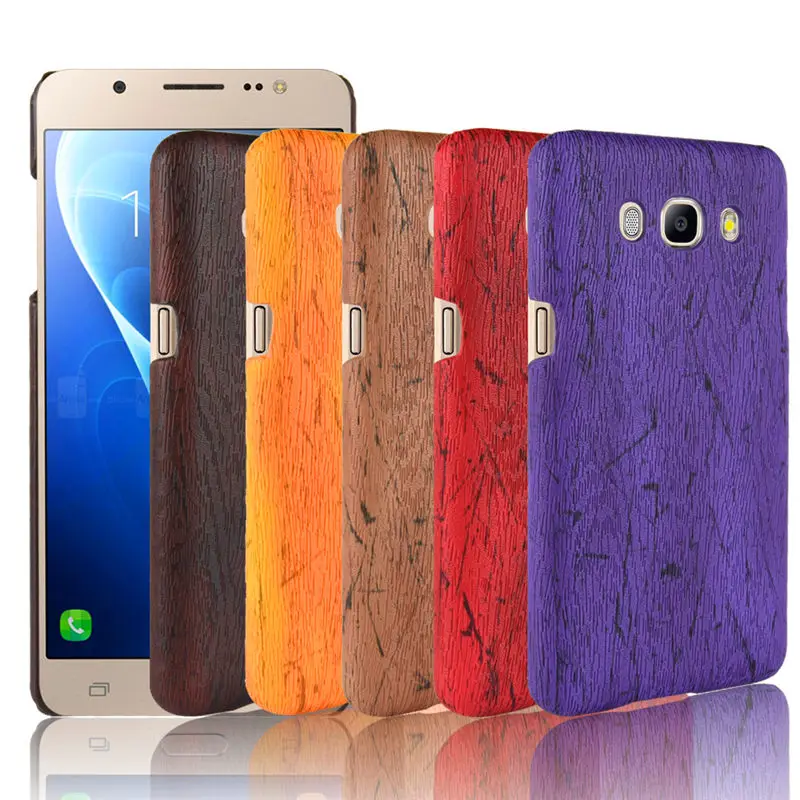 Кожаный чехол SuliCase для Samsung J5 2016 J510F телефона с текстурой древесины Galaxy J510 Жесткий