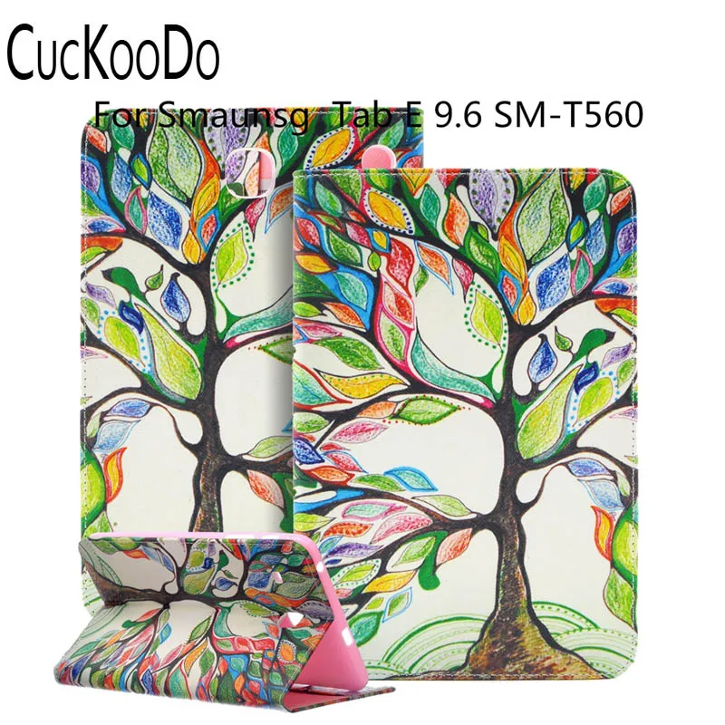 

CucKooDo Cartoon Cute Design PU Leather Flip Stand Case with Smart Protective Cover for Samsung Galaxy Tab E 9.6" SM-T560 Tablet