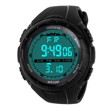 CQQ Роскошные Для мужчин часы электронный аналог в стиле милитари Спорт сигнализации Дата наручные часы Повседневное Водонепроницаемый ЖК-дисплей цифровые часы Резиновая 10