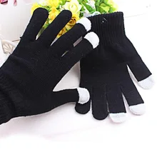 1 пара Для женщин/Для мужчин Сенсорный экран перчатки Мода наручные Повседневное перчатки Tablet вязать теплые зимние варежки для смартфонов