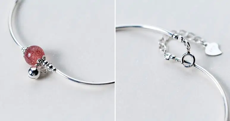 Реальные. Ювелирные изделия из стерлингового серебра 925 пробы колокольчик& 8 мм натуральный камень клубника кварц браслет ножной браслет манжета GTLS417
