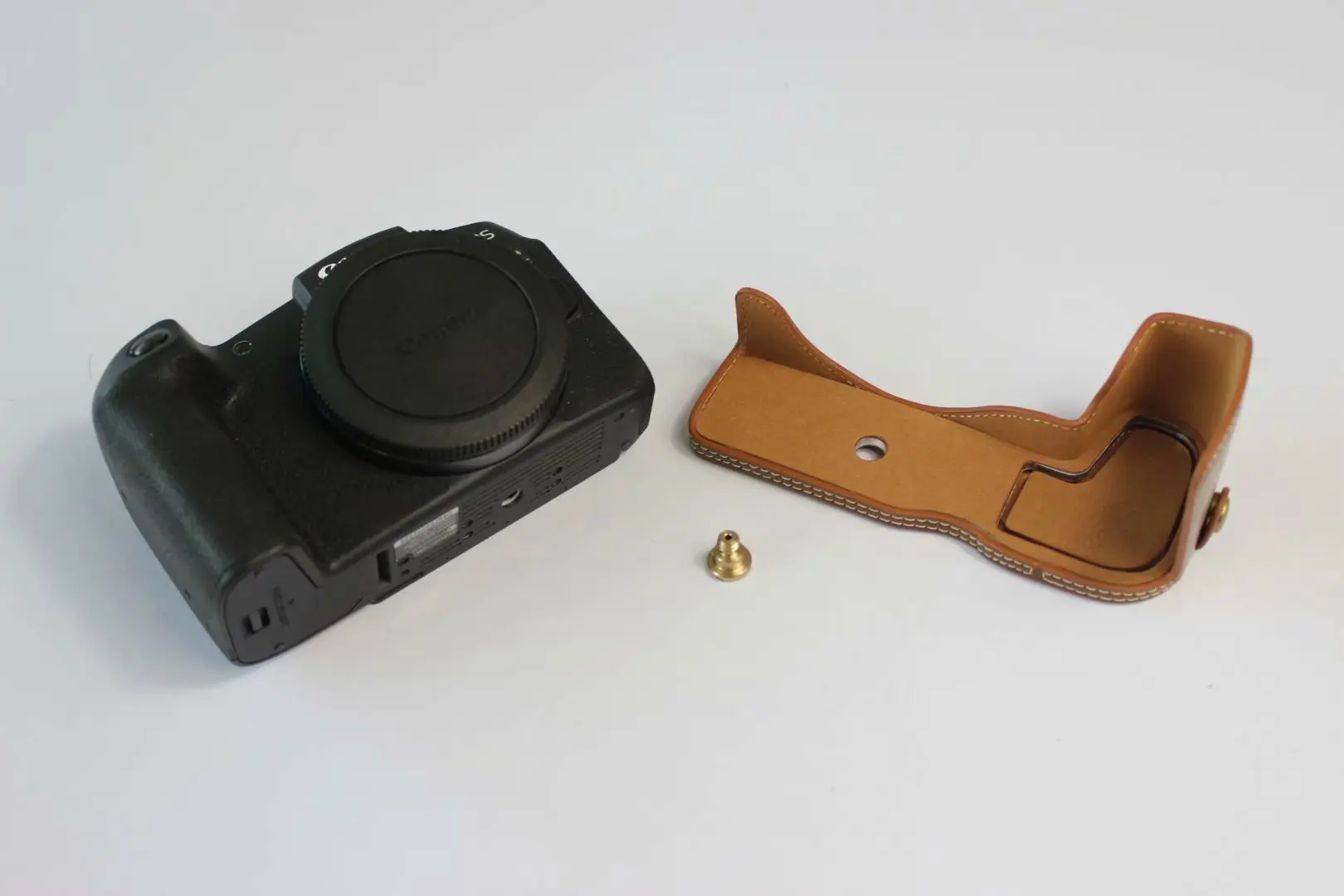 Черный/кофе/коричневый камера из искусственной кожи чехол для Canon EOS RP EOSRP половина тела крышка Нижняя чехол s с ремешком