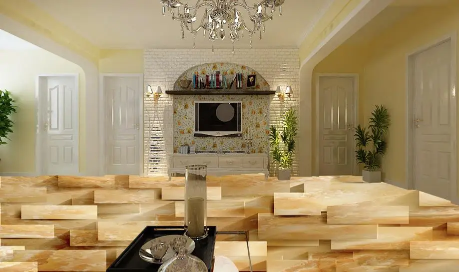 

Vintage Photo Wallpaper abstract square 3D Floor Tiles For Bedroom Living room PVC self-adhesive waterproof wallpaper