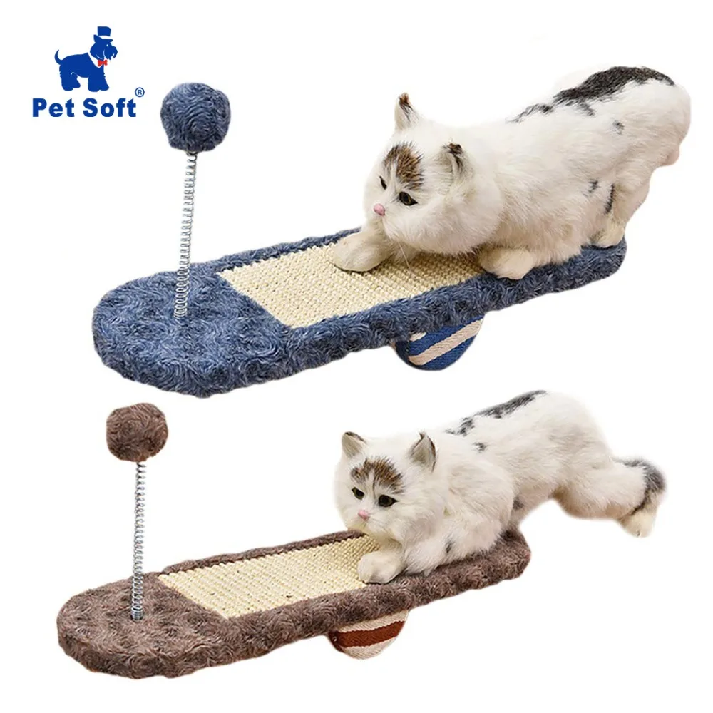 

Pet Soft Cat Toys Cat Scratch Board Seesaw Multi Purpose Seesaw Cat Scratcher Elastic Sisal Rope Ball Kitten Scratching Post