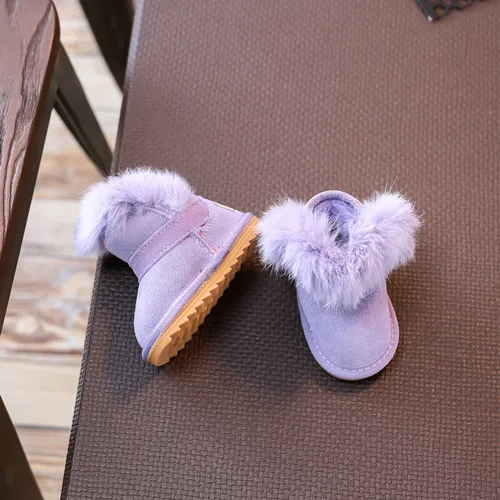 5815 Новинка года; Сезон Зима; модная детская обувь; chaussure; суперидеальная Уличная обувь на плоской подошве для маленьких девочек; теплые зимние ботинки с кроличьим мехом - Цвет: 5815