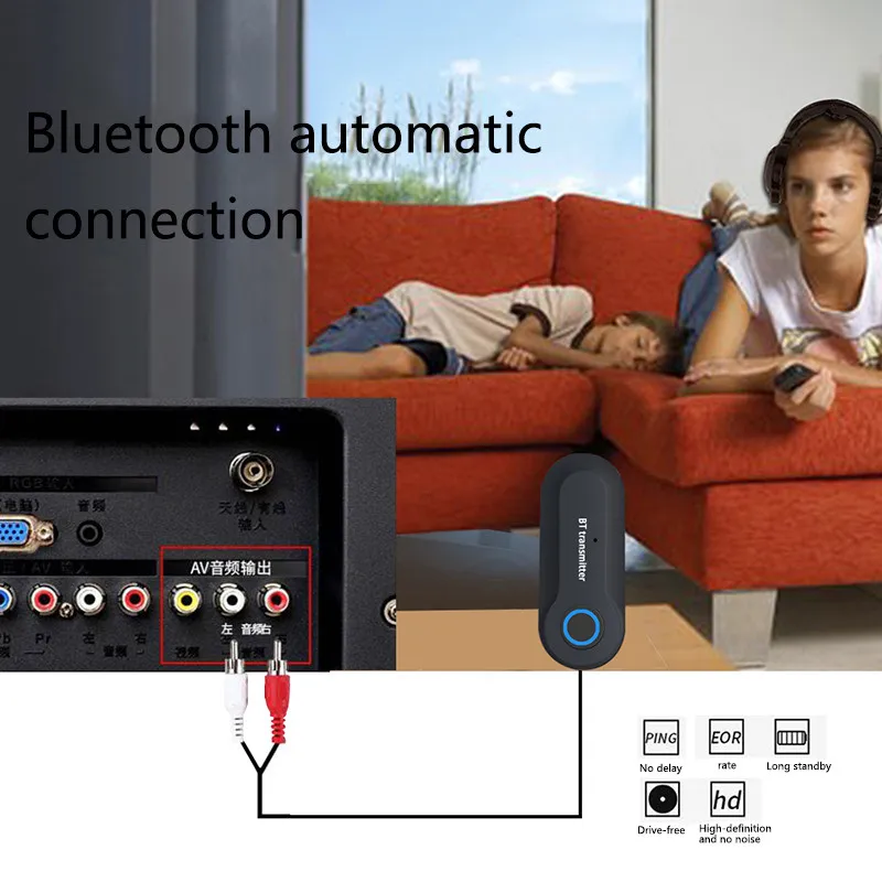 Bluetooth передатчик 3,5 мм разъем аудио адаптер беспроводной Bluetooth стерео аудио передатчик адаптер для ТВ наушники Колонки