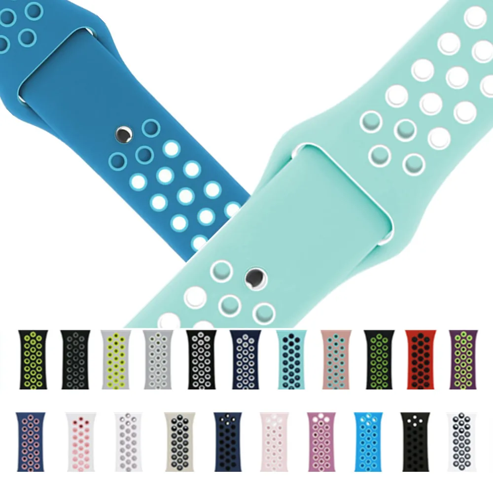 

Sport Soft Rubber Series 4 3 2 1 iwo 6 Strap watchband Watch Bands for Apple Watch Sport Silicone loop Band for iwatch 38mm 42mm