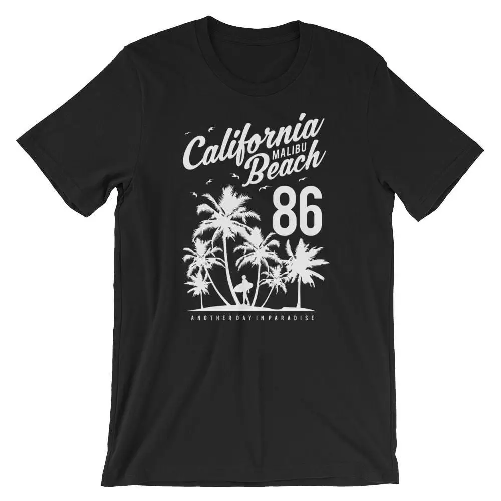 Пляжная футболка California Malibu. Surfer 100% хлопок Премиум новый Прохладный повседневное