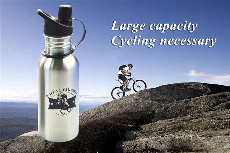 West biking велосипедная бутылка 600 мл большая емкость из нержавеющей стали, велосипедная чайника, сохраняющая прохладу летняя спортивная чашка велосипедные бутылки для воды