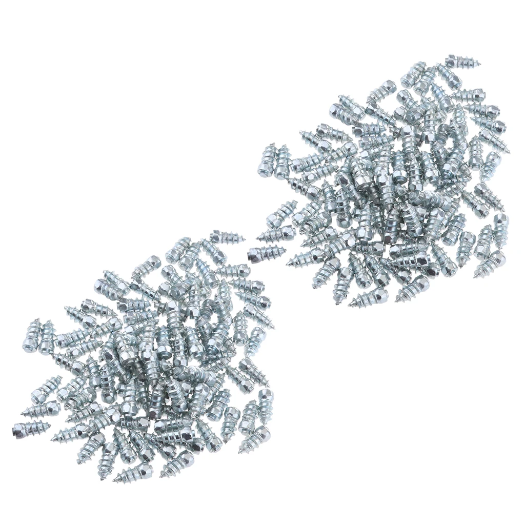 New 200pcs Durable Wheel Tyres 15mm Tire Snow Chains Spikes Non-slip Studs Wheel Tire Protector Studs Screw
