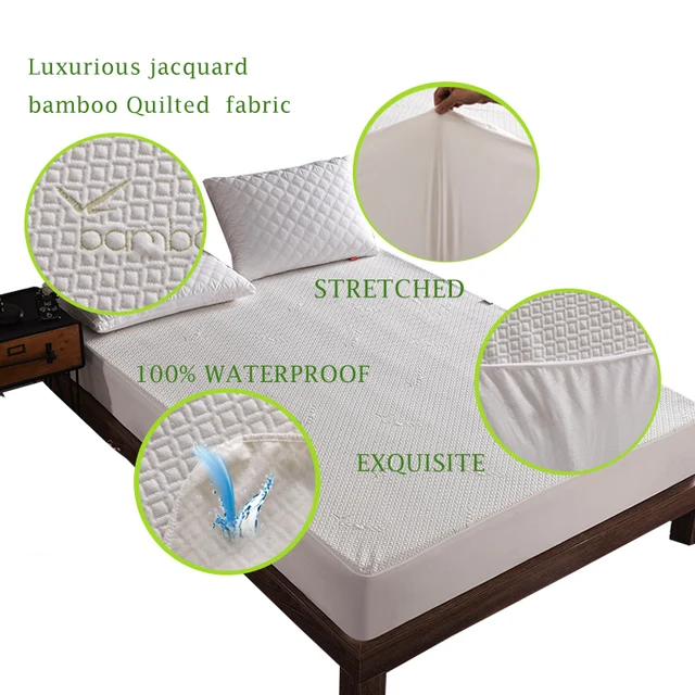 LFH Bamboo Jacquard Anti mite Mattress Pad Knitting Waterproof Mattress