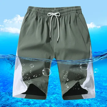 

Splice Mens Shorts Summer Large Size Men's Shorts Elastic Waist Knee Length Breathable Men's Shorts