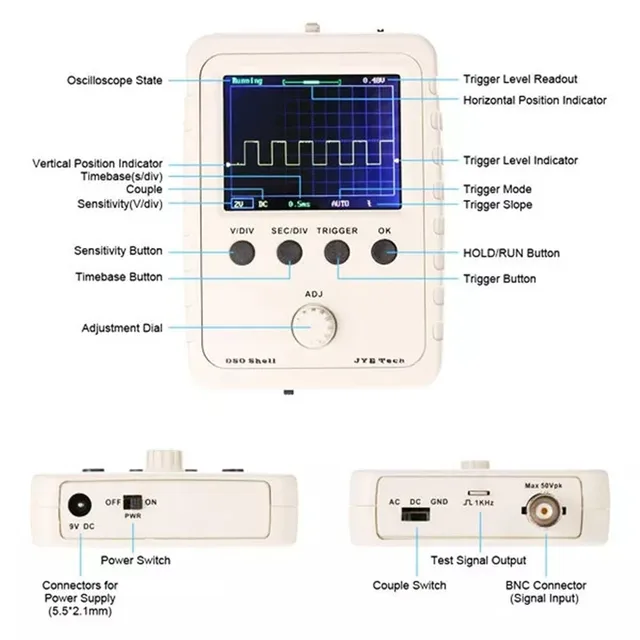 Special Price DSO150 15001K DIY Set of Tools Digital Oscilloscope Unassembled Kit With Housing Intelligent Digital Special Price DSO150 15001K DIY Set of Tools Digital Oscilloscope Unassembled Kit With Housing Intelligent Digital