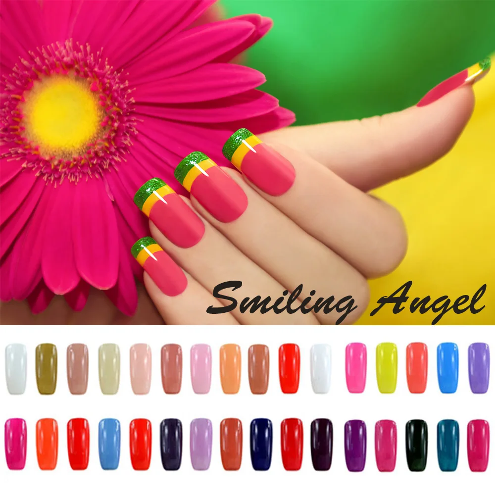 Гель лак Smile Angel Primer Bling UV Soak Off для ногтей DIY долговечный светодиодный верхний