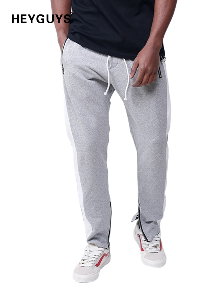 HEYGUYS hip hop sweat Pants Casual design side zipper Hip Hop high