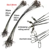 20/50Pcs Lead-core Traction Fishing Line Steel Wire Leader With Swivel Double-Lock Snap for Assorted 17cm/21cm Fishing Wire Tool 5