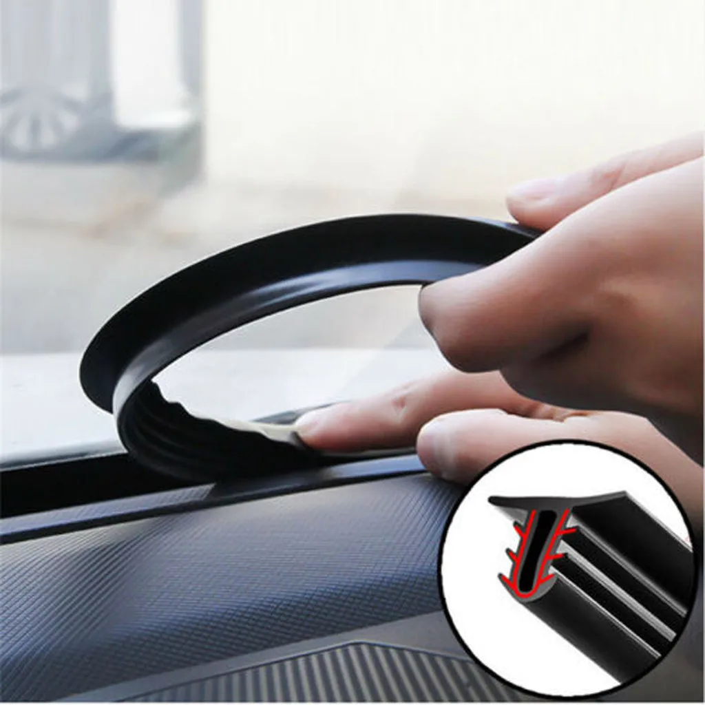 1.6m Car Accessories Windshield Carbon Center Console Easy Apply Sealing Strip Sound Insulation Edge U Shape Dashboard