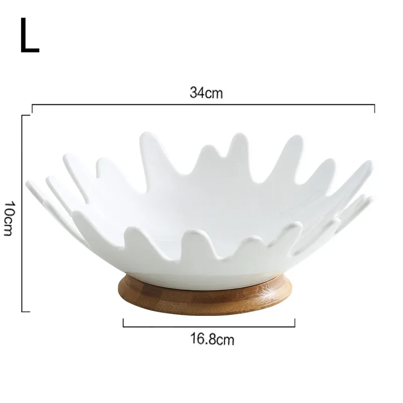 Простая керамическая ваза для фруктов Бытовая Фруктовая корзина закуска ёмкость для хранения креативная гостиная журнальный столик Высокая тарелка WF531957 - Цвет: L