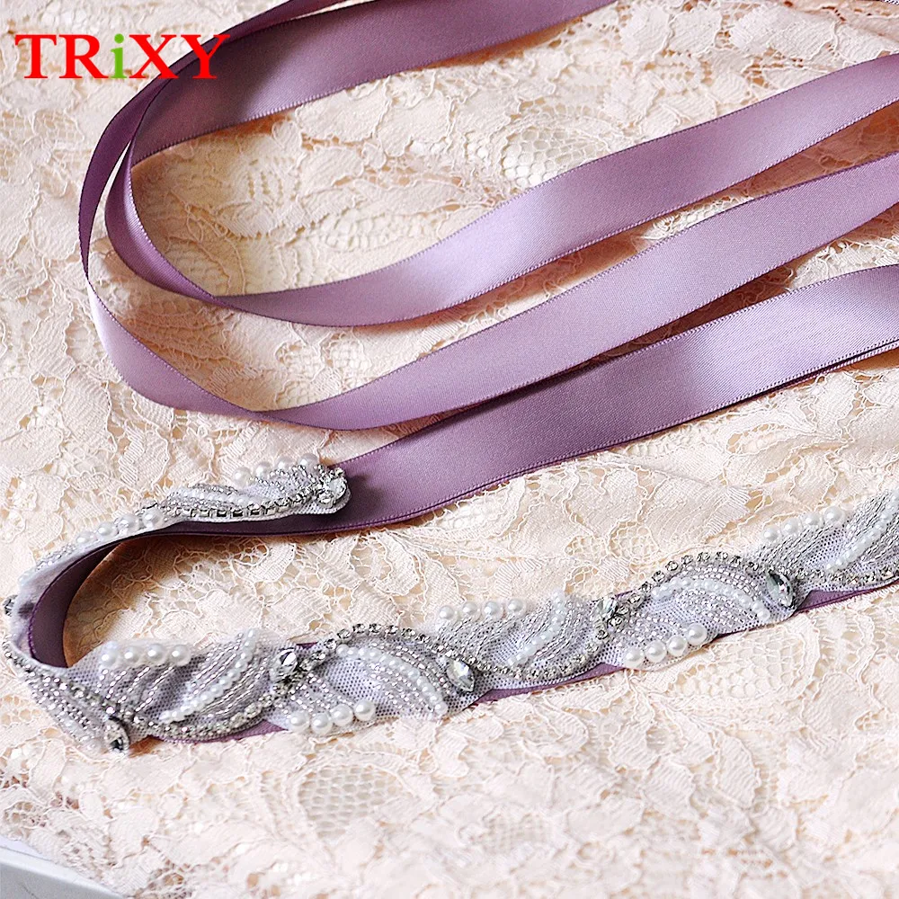 

TRiXY A273 High Quality Rhinestone Pearls Beaded Wedding Sashes Belts Crystal Rhinestone Bridal Belt Wedding Dress Accessories