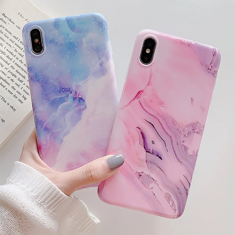 

Luxury Phone Case For iphone XS Max X XR 7 8 Plus Case Silicone Cover Soft TPU Marble Back Shell For iphone 8 Plus 7Plus 6S 6 S