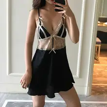 Летняя кружевная женская ночная рубашка пижамы Летний сексуальный халат женская пижама нижнее белье для девушек домашняя одежда