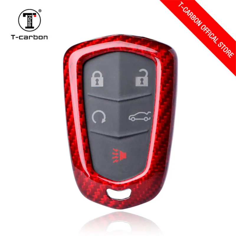 

Car Key Smart Remote Key Case Cover Carbon Fiber For Cadillac XT5 ATS CTS CT6 SRX XTS SPX 5 Buttons