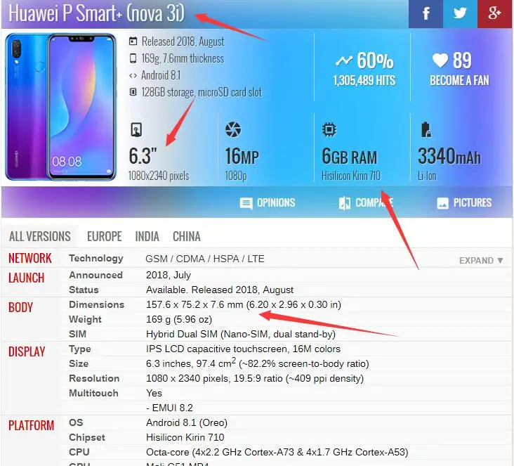 Huawei P Smart+ (nova 3i)