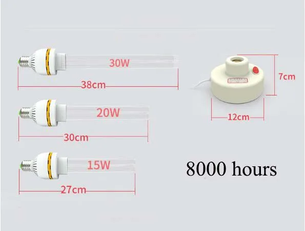 220 V UVC ультрафиолетовая бактерицидная лампа E27 бытовой стерилизации лампы уфл дезинфицирование светильники 15 Вт 20 Вт 30 Вт высокое содержание озона стерилизатор