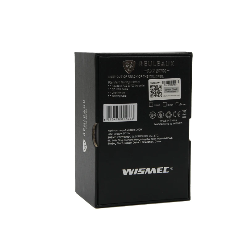 Wismec рел RX2 20700 200 Вт электронная сигарета коробка мод Vape питание от 18650 или батареи