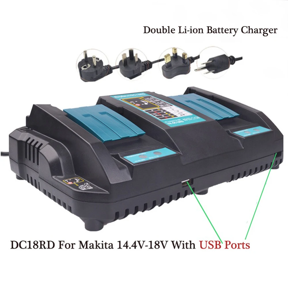 

Cncncool Dual USB Port Fast 3A Output Power Tool Battery Charger For Makita 14.4V 18V BL1415 BL1430 BL1840 BL1830 BL1440