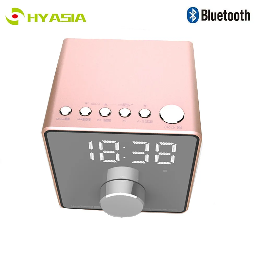 

HYASIA LED Digital Alarm Clock Bluetooth Speaker Portable FM Radio Recorder Super Bass Bluetooth 4.2 Wireless Speaker USB AUX