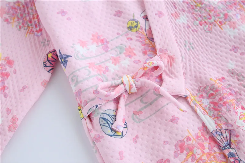 Японская юката халаты пижамы наборы Зимний теплый халат костюмы утолщение хлопок халат пижамы Свободная Пижама для сна досуг