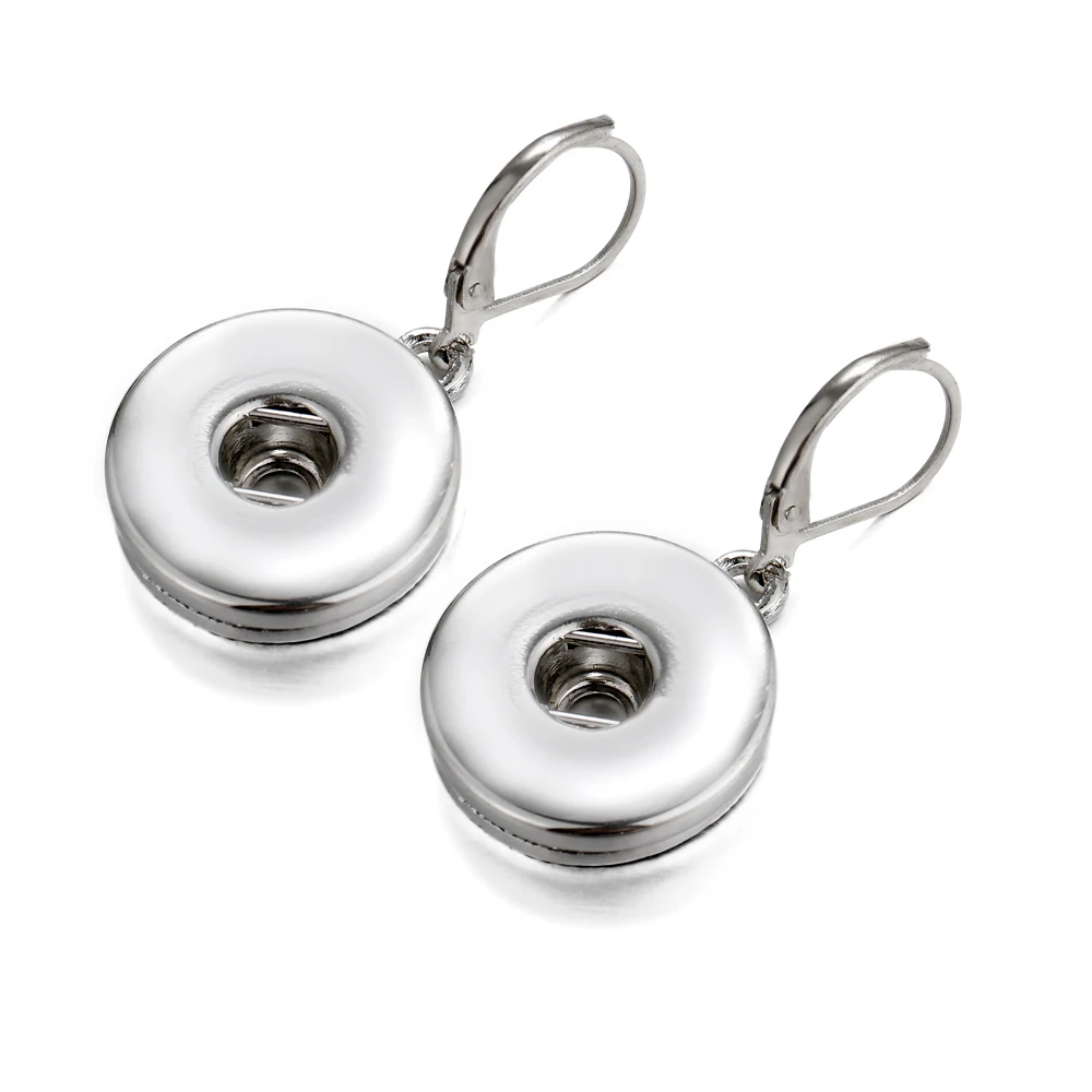 18MM Snap Button Hook Earrings Round Snap Bohemia Button Charms DIY Ear