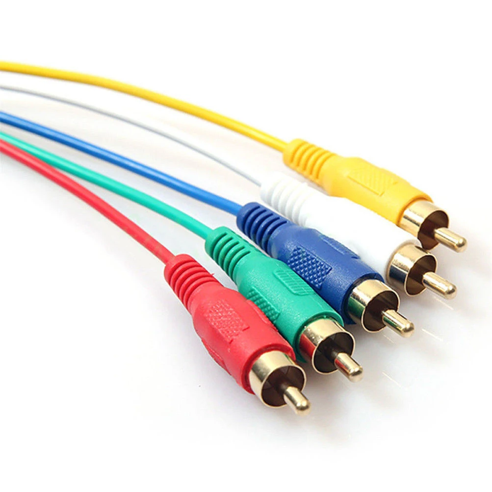 Кабель адаптер Full HD 1080P HDMI штекер 5 RCA RGB Аудио Видео AV конвертер 1 м