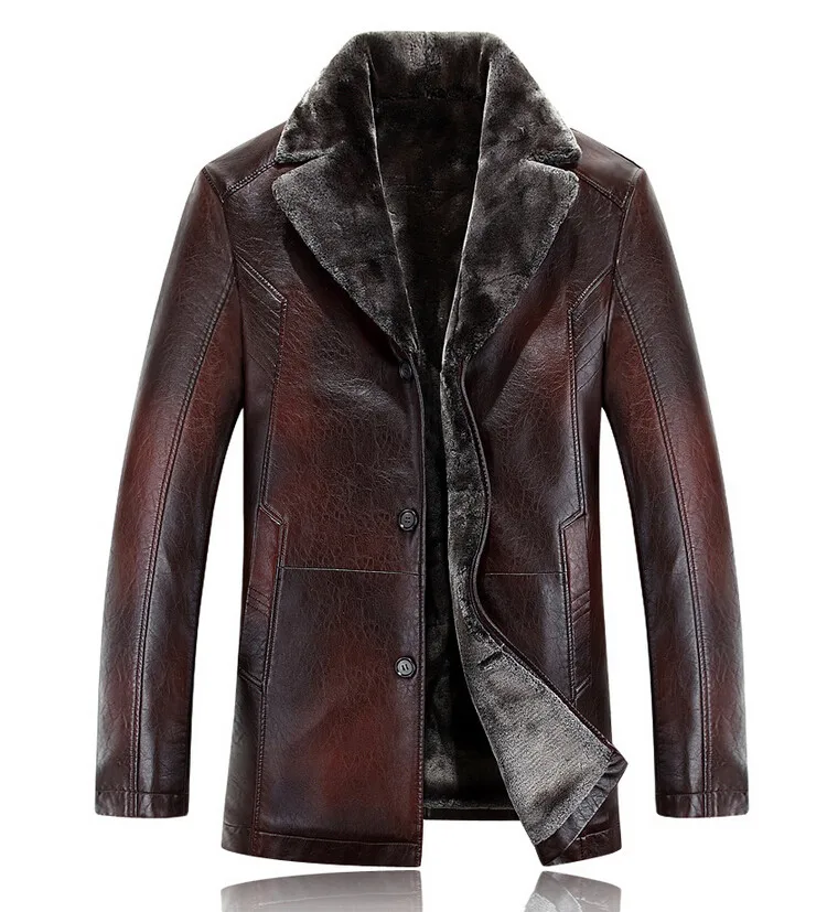Осенне-зимний мужской костюм, куртка, кожаные куртки с мехом внутри, теплая верхняя одежда, кожаная замшевая куртка из искусственной кожи, мужская куртка, большие размеры, S-2XL