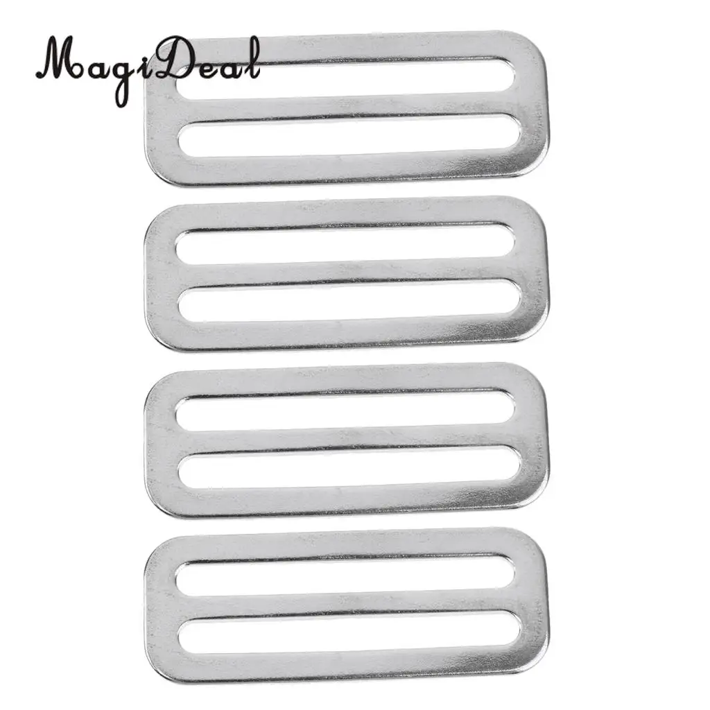 MagiDeal High Quality 4Pc Scuba Diving 2' Weight Belt Slide Stainless Steel Stopper Keeper for Swimming Dive Surfing Water Sport