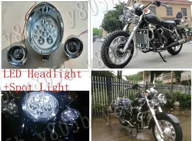 Мотоцикл " светодиодный фонарь+ точечный свет для Yamaha Vstar 400 650 1100 1300 Virago Xv 250 535 750 1100 Road Star Custom Chopper