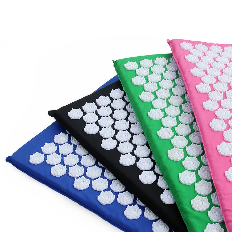 Yoga Lotus Spike Acupressure Mat Pillow Set Back Body Massager Acupuncture Cushion Mat Relieve Stress Tension Pain w/ Carry Bag Yoga Lotus Spike Acupressure Mat Pillow Set Back Body Massager Acupuncture Cushion Mat Relieve Stress Tension Pain w/ Carry Bag