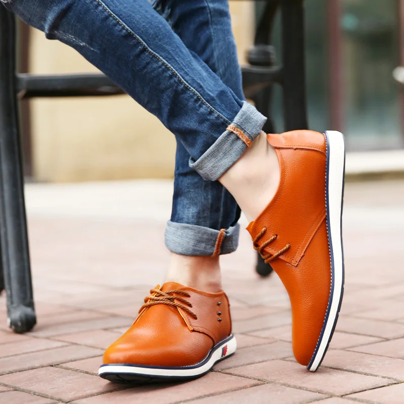 Tênis 2a Couro Qualidade Casuais Sapatos De Até Oxford Homens Estilo Britânico azul amarelo Marinho Preto Genuíno Alta Apartamentos Rendas Dos ZOSgxw