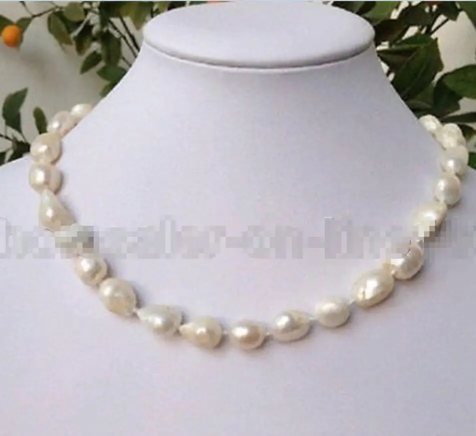 

Hot sale new Style >>>>>AAA+Genuine 15-25mmWhite Shiny Unique South Sea Baroque Akoya Pearl Necklace 18