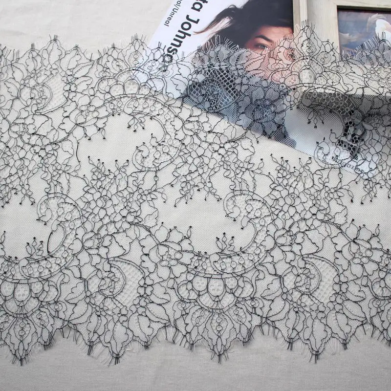 

36cm*3meter/pcs top grade eyelash grey mesh+black thread lace diy home eyelash trimming accessary AC213