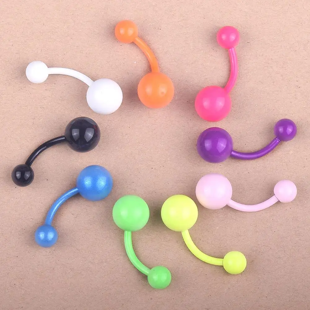 

1Pc Fashion Multicolor Barbell Bar Belly Button Navel Ring Body Piercing Jewelry