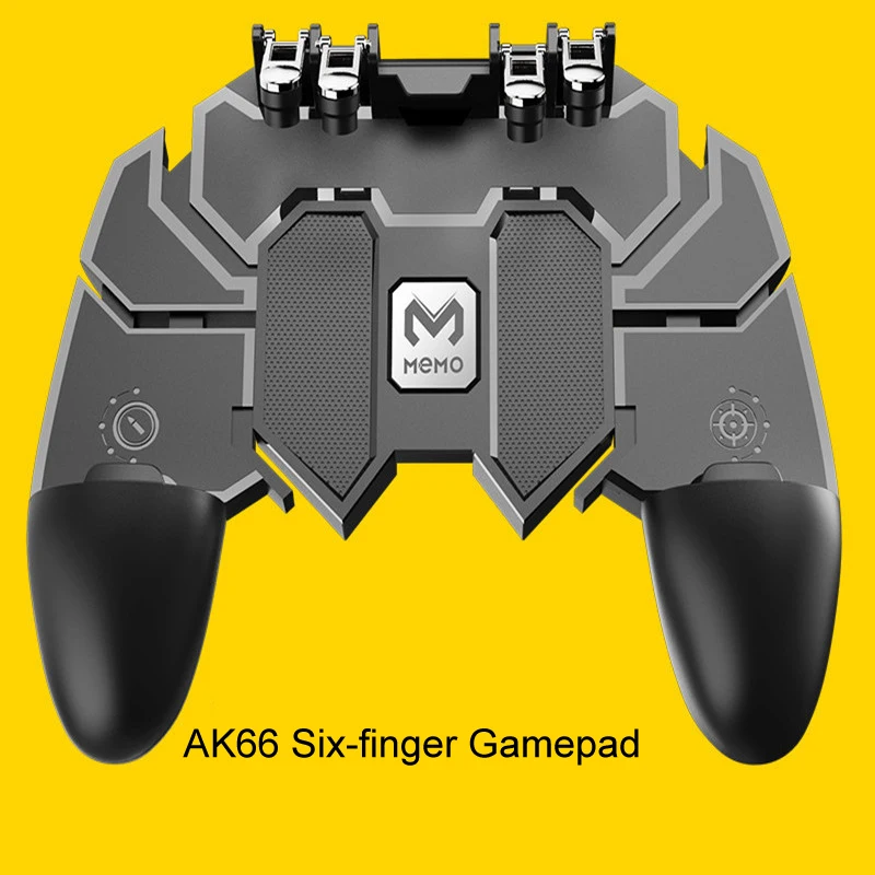 Мобильный PUBG контроллер с поворотной кнопкой геймпад для IOS Android шесть 6 пальцев