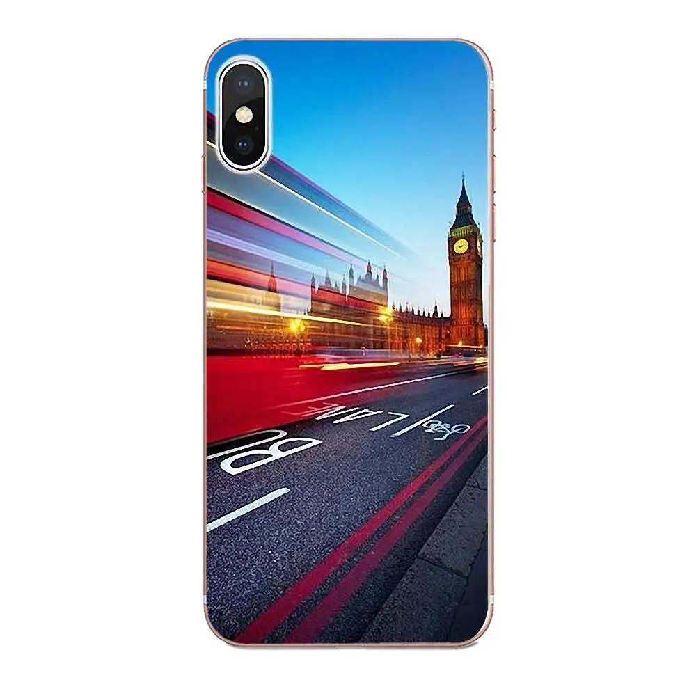 Лондонский автобус Биг Бен для Apple iPhone 4 4S 5 5C 5S SE 6 6S 7 8 Plus X XS Max XR Мягкий Силиконовый