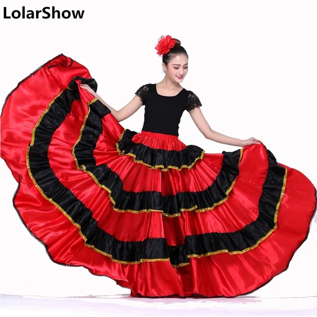 Spanish Dance Costumes for Women Flamenco Dance Skirt Belly Dance Skirt