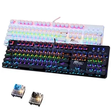 RK Wired Mixed LED Backlit Ergonomic Usb Mechanical Gaming Keyboard Gamer Square / Round Keycap illuminated Laptop Computer New